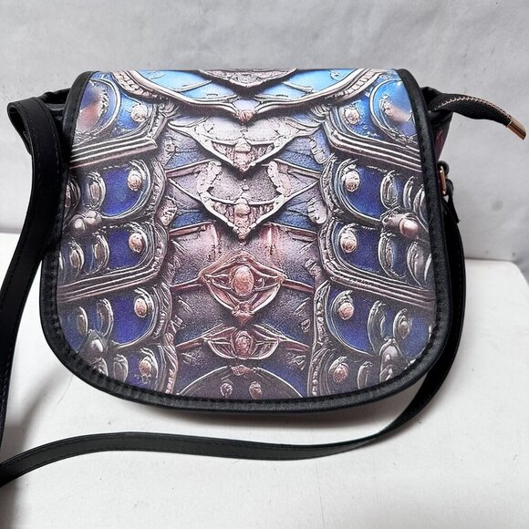 Baroque Saddle Bag Genuine Leather NWT Medieval Handmade Rococo Gladiator Blue - Picture 10 of 10